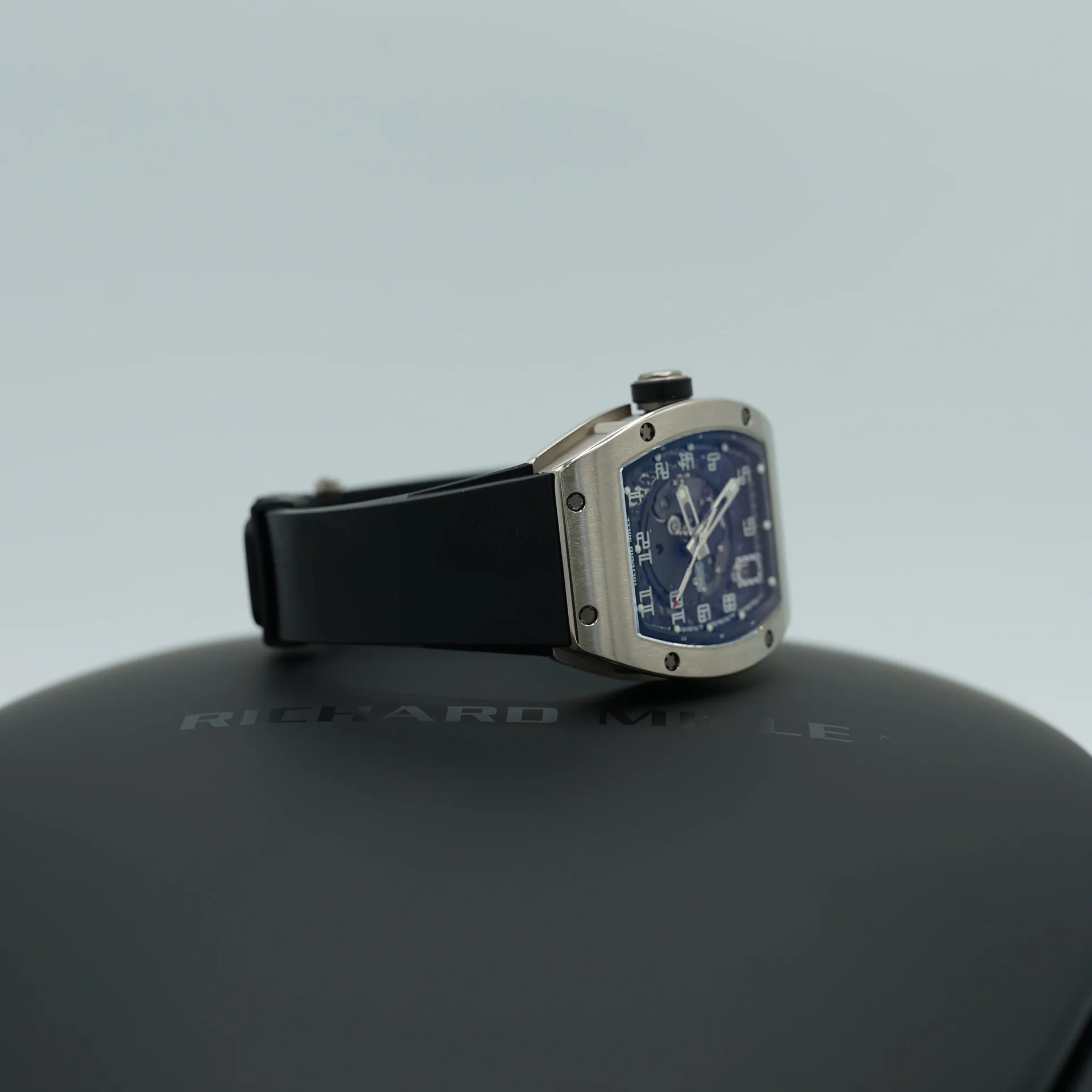 Richard Mille RM005 White Gold 38 mm x 45 mm Transparent Dial White Gold Rubber Strap For Sale